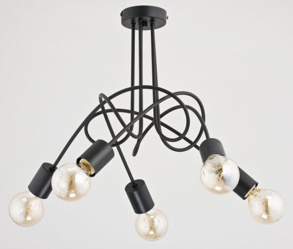 Prisadený luster TANGO 5xE27/60W/230V čierna