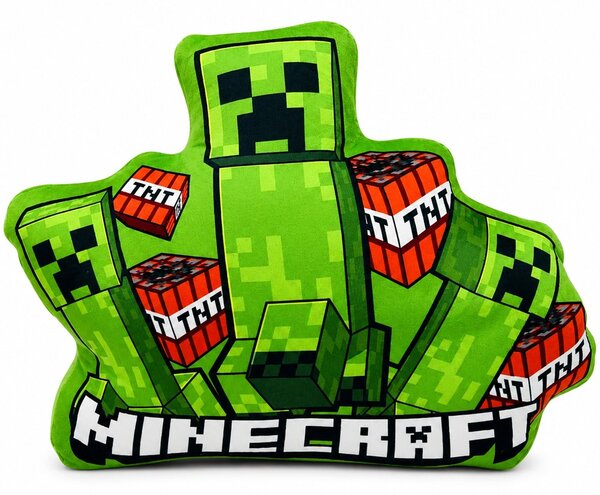 Tvarovaný 3D vankúš Minecraft - Creepers & TNT