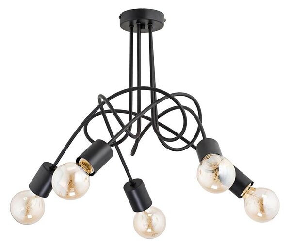 Prisadený luster TANGO 5xE27/60W/230V čierna