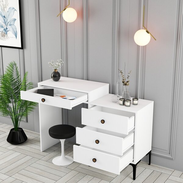 Kalune Design Toaletný stolík Lisbo biely