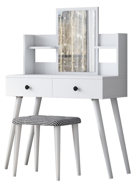 Kalune Design Toaletný stolík Margot 02 so stoličkou biely
