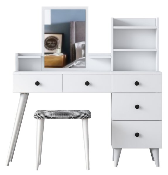 Kalune Design Toaletný stolík Margot 01 so stoličkou biely