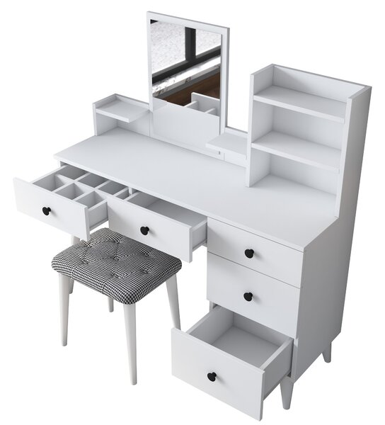 Kalune Design Toaletný stolík Margot 01 so stoličkou biely