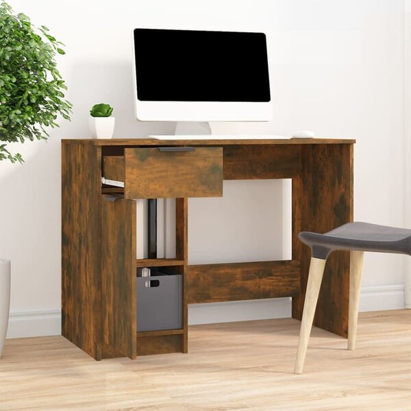 Maison Exclusive - písací stôl z dymového dubu 100x50x75 cm drevený materiál