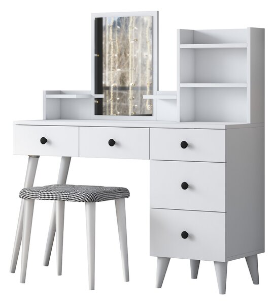 Kalune Design Toaletný stolík Margot 01 so stoličkou biely