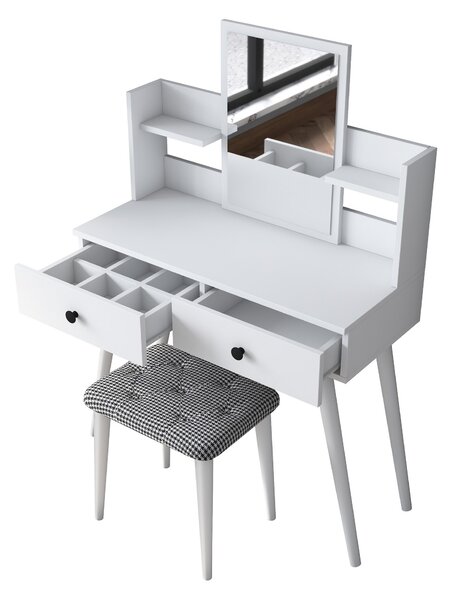 Kalune Design Toaletný stolík Margot 02 so stoličkou biely