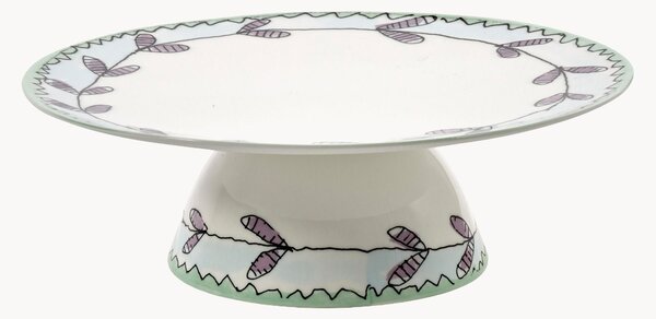 Podnos na tortu z jemného kostného porcelánu Midnight Flowers