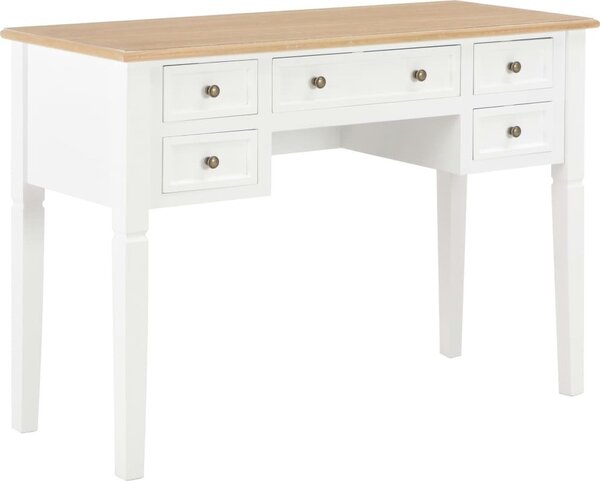 Maison Exclusive – Písací stôl, biely, 109,5 x 45 x 77,5 cm, drevo