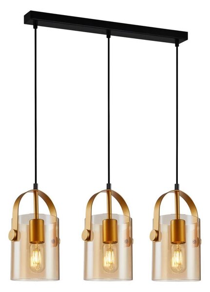 ITALUX PND-32453-3-GD+AMB - Luster na lanku NANESMA 3xE27/40W/230V zlatá