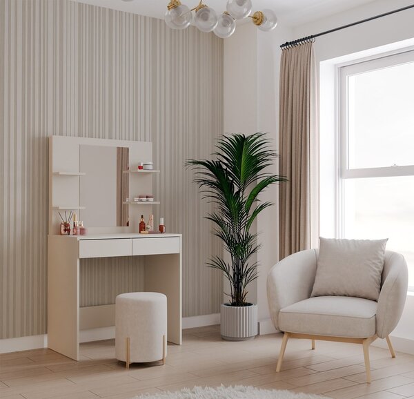 TP Living Toaletný stolík Marina 81 cm so zrkadlom kašmírový