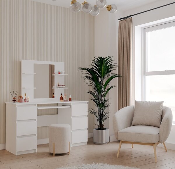 TP Living Toaletný stolík Marina Kuba 130 cm biely
