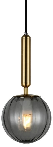 ITALUX PND-2324-1 BRO+SG - Luster na lanku RAVENA 1xE27/5W/230V čierna/mosadz