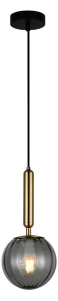 ITALUX PND-2324-1 BRO+SG - Luster na lanku RAVENA 1xE27/5W/230V čierna/mosadz