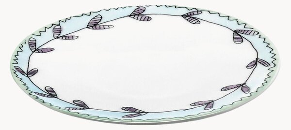 Dezertné taniere z jemného kostného porcelánu Midnight Flowers, 2 ks