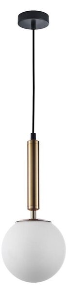 ITALUX PND-2324-1 GD+OPA - Luster na lanku RAVENA 1xE27/10W/230V čierna/zlatá