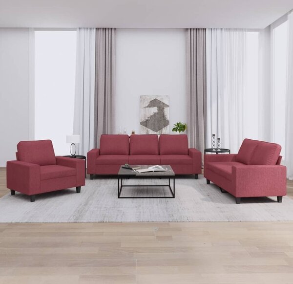 Maison Exclusive – 3-dielna sedacia súprava z vínovočervenej látky