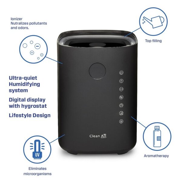 Zvlhčovač Clean Air Optima CA-604 Smart, vrchné plnenie Farba: Biela