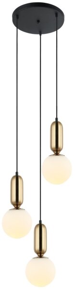 ITALUX PND-02340-3S-BRO - Luster na lanku ALDEVA 3xE27/40W/230V čierna/bronz