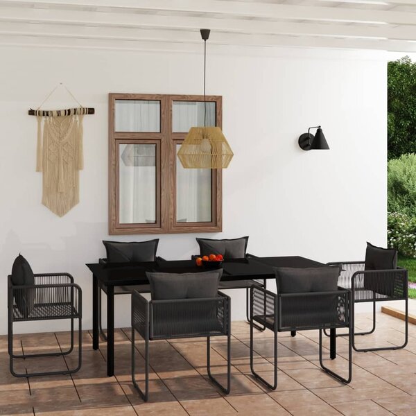 Maison Exclusive – 7-dielna záhradná jedálenská súprava, ierna
