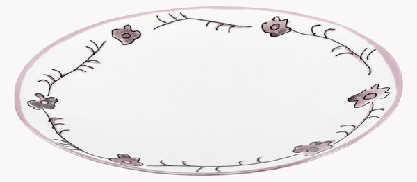 Plytké taniere z jemného kostného porcelánu Midnight Flowers, 2 ks