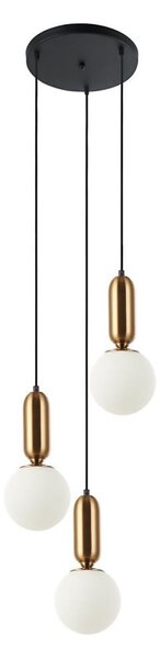 ITALUX PND-02340-3S-BRO - Luster na lanku ALDEVA 3xE27/40W/230V čierna/bronz