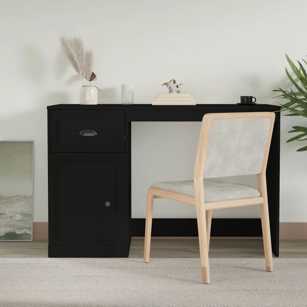 Maison Exclusive - písací stôl so zásuvkou, čierny, 115 x 50 x 75 cm, drevený materiál