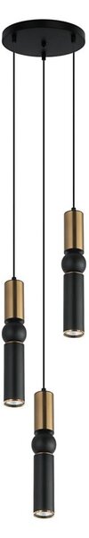 ITALUX PND-14290-3-BRO-BK - Luster na lanku ISIDORA 3xGU10/25W/230V čierna/bronz