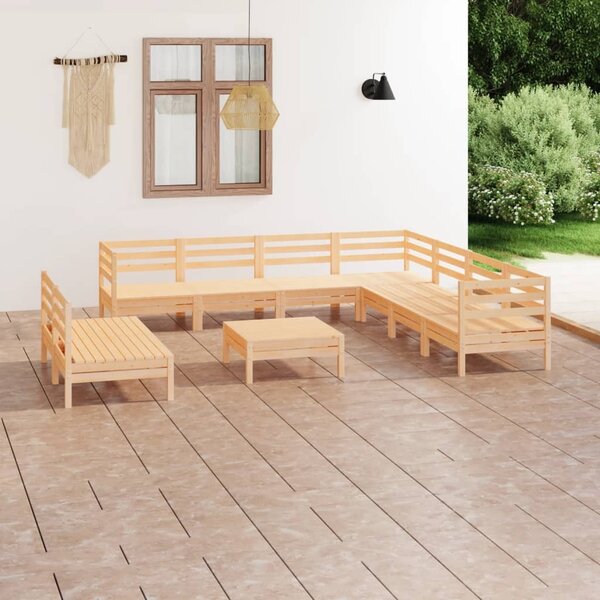 Maison Exclusive - 10-dielna záhradná sedacia súprava, borovicový masív