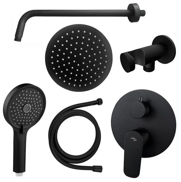 Sprchový set: batéria pod omietku DAKOTA BLACK, sprchové príslušenstvo