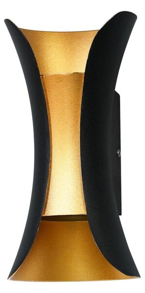 ITALUX PL-356-M BK+GD - LED Vonkajšie nástenné svietidlo DANTE LED/10W/230V 20 cm