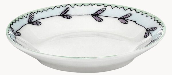 Dezertné taniere z jemného kostného porcelánu Midnight Flowers, 2 ks
