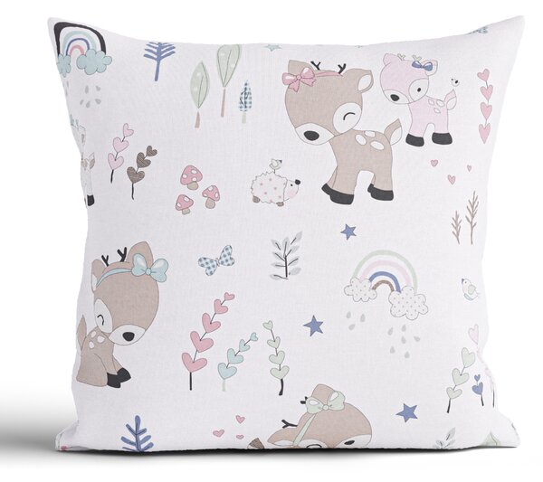Bavlnená obliečka na vankúš Renforcé 40 × 40 cm - Srnčie šťastie