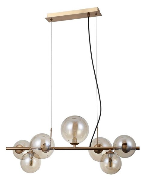 ITALUX PND-406007-7-HBR - Luster na lanku CANELLO 7xG9/5W/230V mosadz