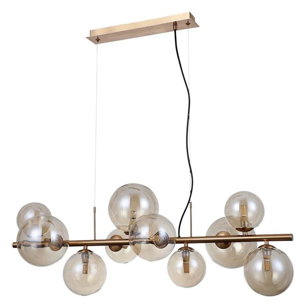 ITALUX PND-406007-10-HBR - Luster na lanku CANELLO 10xG9/5W/230V mosadz