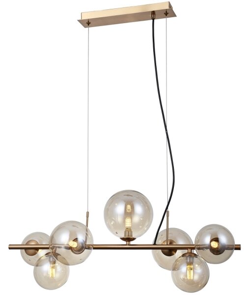 ITALUX PND-406007-7-HBR - Luster na lanku CANELLO 7xG9/5W/230V mosadz