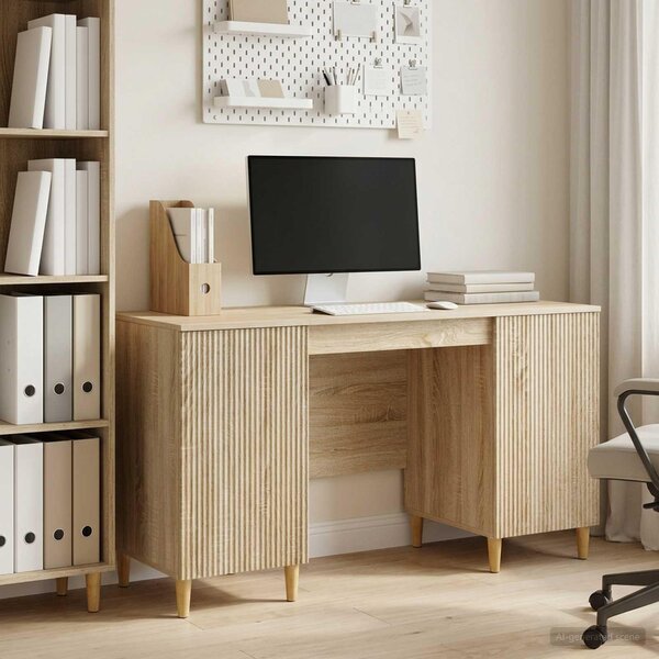 Maison Exclusive – Písací stôl z dubového dreva Sonoma, 142,5 x 50 x 75 cm, drevotrieska