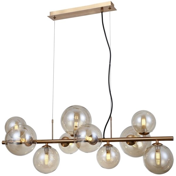 ITALUX PND-406007-10-HBR - Luster na lanku CANELLO 10xG9/5W/230V mosadz