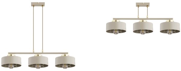 Brilagi - Luster na lanku SPRING 3xE27/60W/230V béžová/zlatá