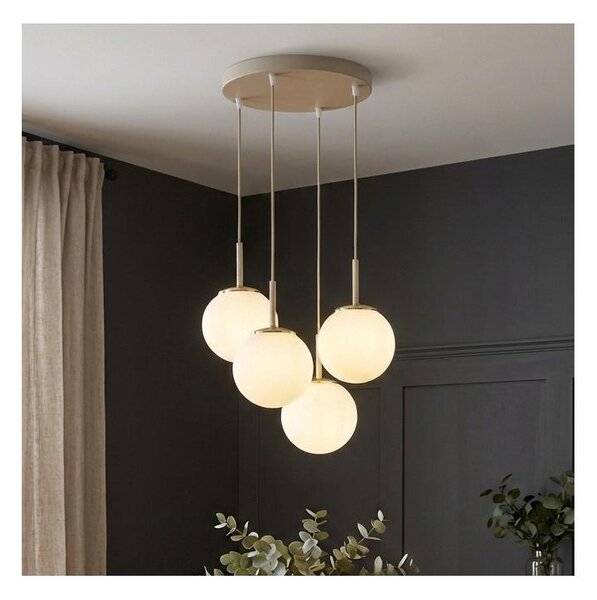 Brilagi - Luster na lanku MILO ECRU 4xE27/60W/230V béžová/zlatá