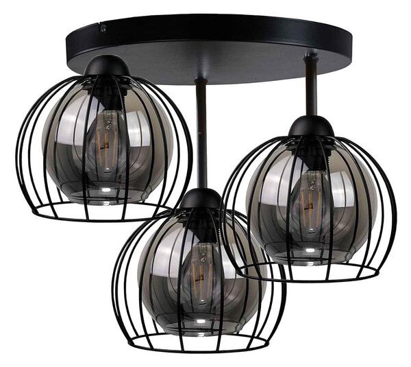 Prisadený luster SOLO BLACK 3xE27/60W/230V pr. 30 cm