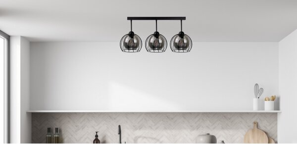 Prisadený luster SOLO BLACK 3xE27/60W/230V