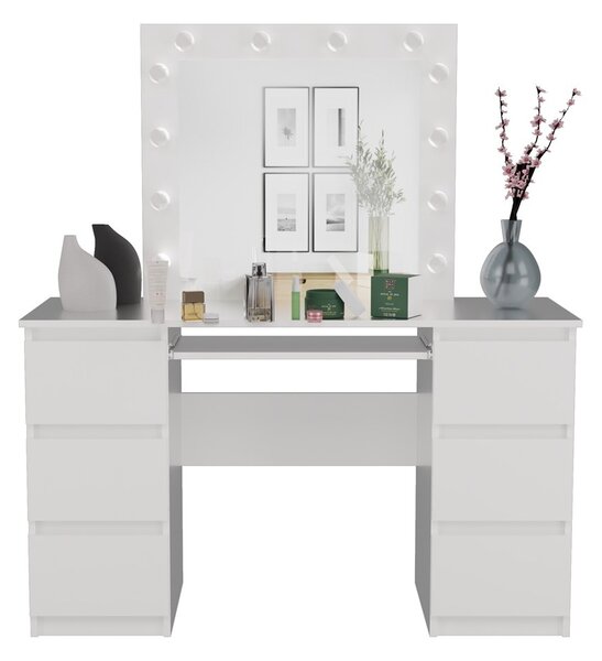 TP Living Toaletný stolík s LED KUBA biely