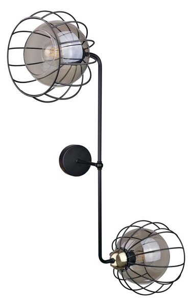 Nástenné svietidlo SOLO BLACK 2xE27/60W/230V čierna/zlatá