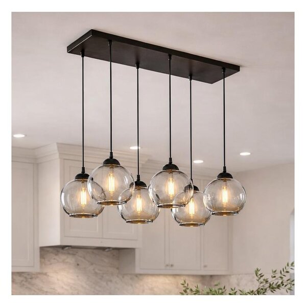 Brilagi - Luster na lanku DIOR 6xE27/60W/230V čierna/dymová sivá