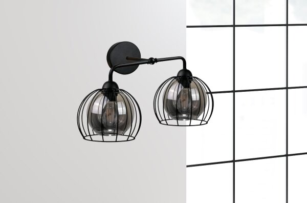 Nástenné svietidlo SOLO BLACK 2xE27/60W/230V