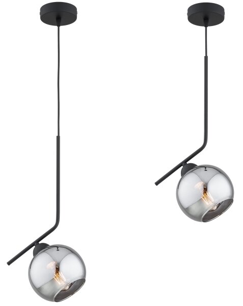 Brilagi - Luster na lanku DIOR 1xE27/60W/230V čierna/dymová sivá
