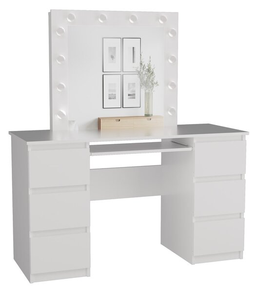 TP Living Toaletný stolík s LED KUBA biely