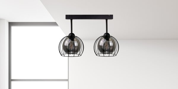 Prisadený luster SOLO BLACK 2xE27/60W/230V
