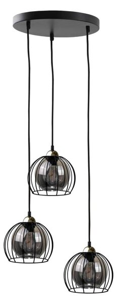Luster na lanku SOLO BLACK 3xE27/60W/230V čierna/zlatá