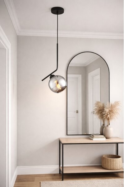 Brilagi - Luster na lanku DIOR 1xE27/60W/230V čierna/dymová sivá